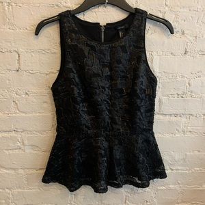Forever21 Black Sequin Peplum Top